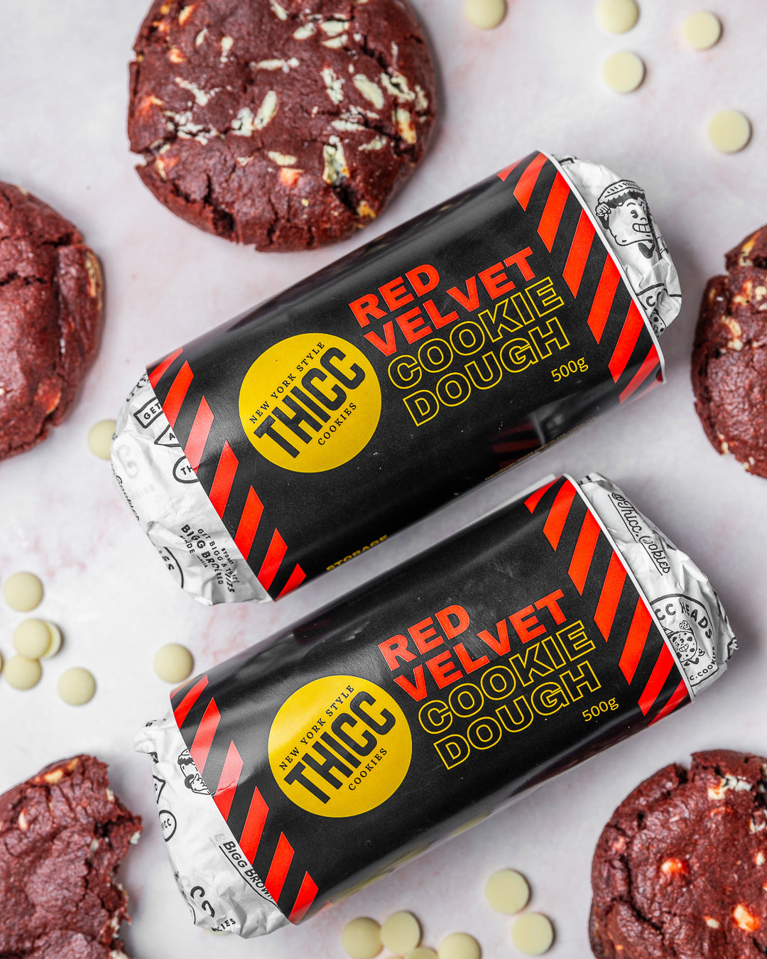 Cookie Dough: Red Velvet (Pack of 3)- BIGG Brownies & THICC Cookies - New York Style Cookies