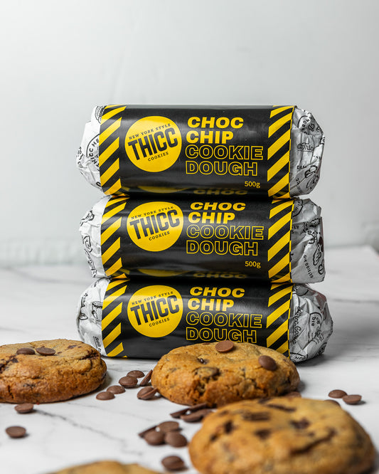 Cookie Dough: Choc-Chip (Pack of 3)- BIGG Brownies & THICC Cookies - New York Style Cookies