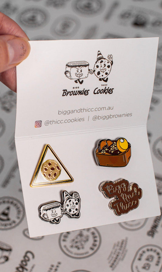 BIGG & THICC Pin Set- BIGG Brownies & THICC Cookies - New York Style Cookies